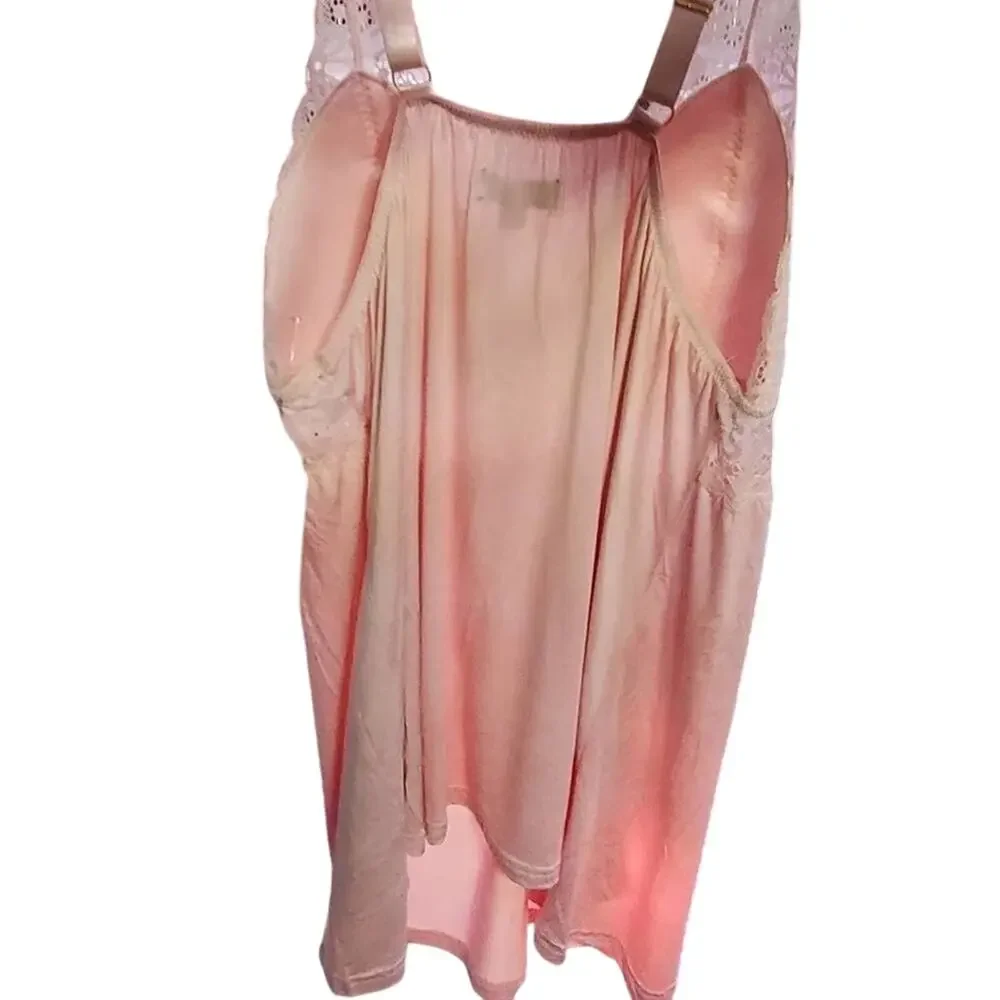Daisy Fuentes Womens‎ Pink Lace Top babydoll Cami Boxer Set Plus Size 2X NEW